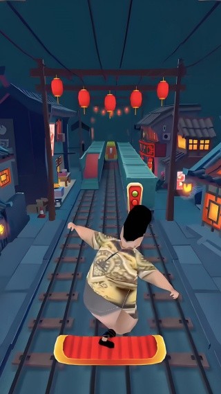 跑酷的少年大胃袋跑酷