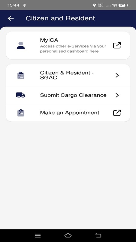 MyICA Mobile新加坡入境申报
